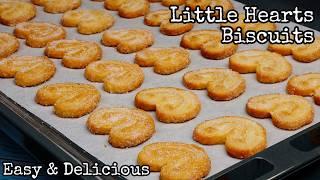 Homemade Little Hearts Biscuits from Scratch | Best French Palmier Cookies Recipe