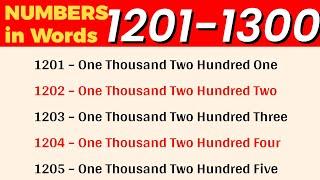 1201 To 1300 Numbers in words in English || 1201-1300 English Numbers with spelling