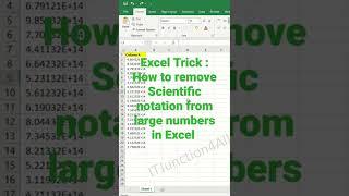 How to Remove Scientific notation from large numbers in Excel | Excel Tips & Tricks #shorts