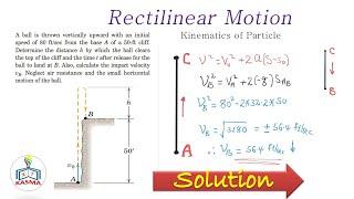 Dynamics 02_01 Rectilinear Motion problem with solutions in Kinematics of Particles