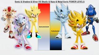 Sonic & Shadow & Silver VS Shadic & Nazo & Metal Sonic POWER LEVELS - Sonic 1 / Sonic 2 / Sonic 3