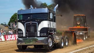 Semi Pulling 2024. 20k pound behemoth 4.1 semis from the Shipshewana Summer Nationals at The MEC.