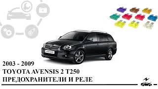 Предохранители Тойота Авенсис 2 Т250 и реле с описанием, схемами блоков и расположением