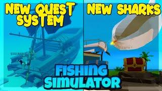 NEW QUEST UPDATE! HUNTING SUNKEN SHIP AND HUGE NEW SHARK! FISHING SIMULATOR ROBLOX