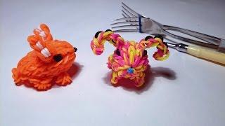 3d КРОЛИК, Без станка, Радужки Rainbow Loom