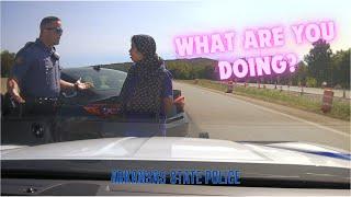 Lady ignores Arkansas State Police Trooper - PIT / TVI Maneuver due to broken brake light #pursuit