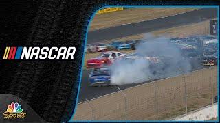 Multiple drivers involved in massive pileup during Xfinity race at Sonoma | Motorsports on NBC