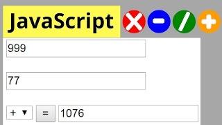 JavaScript Calculate 2 Numbers Form Input Text - Addition, Subtraction, Multiplication, Division