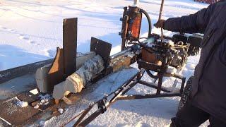 Самодельный гидравлический колун прицеп. Homemade hydraulic cleaver