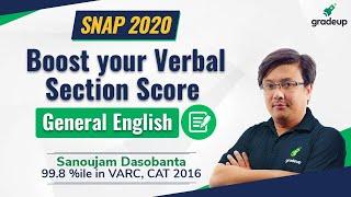 SNAP 2020 | Boost Your Verbal Section | VARC | General English | Sanoujam | Gradeup