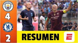 MANCHESTER CITY y GUARDIOLA GANA, GUSTA y GOLEA. HAT TRICK de ERLING HAALAND vs CHELSEA | Amistoso