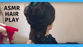 ASMR Hair play with mannequin hair/doll hair - Hair brushing sounds - Water spray - No talking
