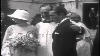 Jack Pickford and Marilyn Miller's wedding at Pickfair HD Stock Footage