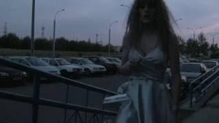 Going to an ATM as a girl in cocktail dress