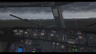 X-Plane11 - B737-800X (ZIBO mod) Heavy Rain Take off(4K)