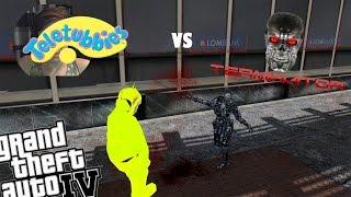 GTA IV Teletubbies Mod vs Terminator Mod - Laa-Laa VS Terminator T600