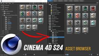 How to add the. lib4d libraries of Octane Render materials to Asset Browser Cinema 4D S24