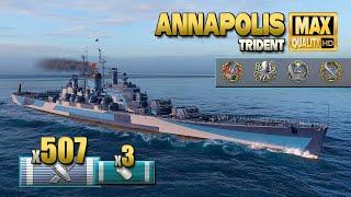 Cruiser Annapolis: Nice run on map Trident - World of Warships