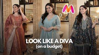 How To Look EXPENSIVE ON A BUDGET IN INDIAN WEAR  Myntra Festive Haul