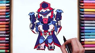 How to Draw Mecha Colt From Brawl Stars | New Colt Skin | Mecha Colt