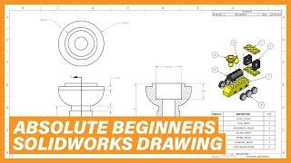 Intro to SOLIDWORKS for Absolute BEGINNERS Creating a DRAWING (Lego Train) | SolidWorks Part 3