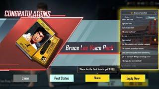 I got Free Mythic Bruce Lee Voice Pack Pubg Mobile Luck