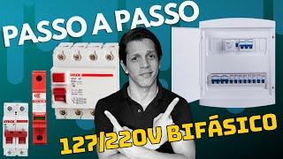 Fio a Fio Quadro Elétrico Bifásico Com Disjuntor, DR e DPS