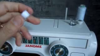 Как намотать нитку на шпульку швейной машины janome. Sew mashine Janome.