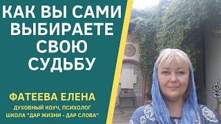 Выбор судьбы. КАК ВЫ сами ВЫБИРАЕТЕ свою СУДЬБУ. Закон свободы выбора. ФАТЕЕВА ЕЛЕНА