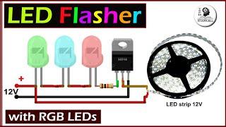 LED Flasher Circuit with RGB LED