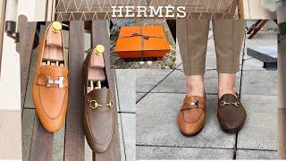 Hermès Shoes unboxing & review: Hermes Paris Loafer vs Jordaan Gucci modshots sizing comfort (GER)