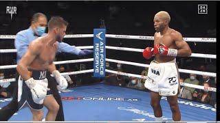 Azinga Fuzile knocks out  Martin Ward twice.