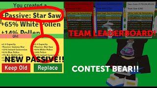 NEW STAR SAW PASSIVE! CONTEST BEAR=OP CONTEST?! bee swarm simulator test realm