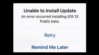 how to fix unable to install update an error occurred installing ios 13 or 14