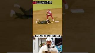 Baserunner loses his footing going back to the bag, a breakdown #baseball #sports #umpire #fail
