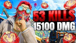 Octane 53 Kills and 15,100 Damage Gameplay Wins - Apex Legends (No Commentary)