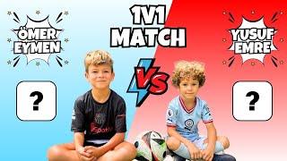 OMER EYMEN VS YUSUF EMRE 1V1 FOOTBALL MATCH | JUNIORS FOOTBALL MATCH