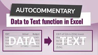 Commentary Writing Function in Excel | Excel Off The Grid