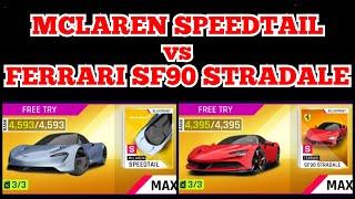 MCLAREN SPEEDTAIL vs FERRARI SF90 STRADALE - GOLD MAX Comparison - Asphalt 9: Legends TouchDrive