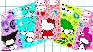 [toy asmr] Hello kitty & Friends Kuromi Sanrio My melody Cinnamoroll Sticker Book | ASMR DIY Paper