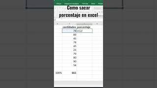 como sacar % en #excel #shorts #porcentajes