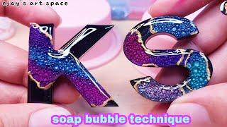 soap bubble technique in resin letter • new resin design • Resin Art • Resin Crafts | DIY Gifts