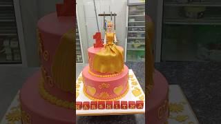 how to gold colour  Barbie doll #cake #birthdaycake #barbie#shortsvideo  #vk cake video in shorts