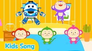 Five Little Monkeys | Kids songs | LittleTooni songs with Robot Trains