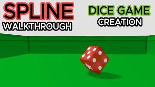 SPLINE Walkthrough - DICE GAME - Drag & Toss Craps Build - Learn Physics Events & Simple Game Making