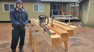 Chainsaw Milling Logs Into Beams | Cabin Rot Repair Begins!