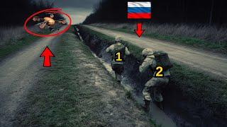 Russian soldiers were ambushed in the trenches.