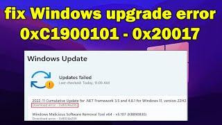 How to fix Windows update error 0xC1900101 - 0x20017 windows 11 or 10