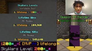 getting 200 star in hypixel skywars (#1 on lb)