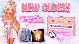 NEW DRESS TO IMPRESS CODES (NOVEMBER SMALL UPDATE) | roblox 